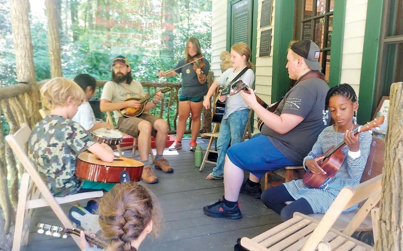 Front porch music at the Schoolhouse.
