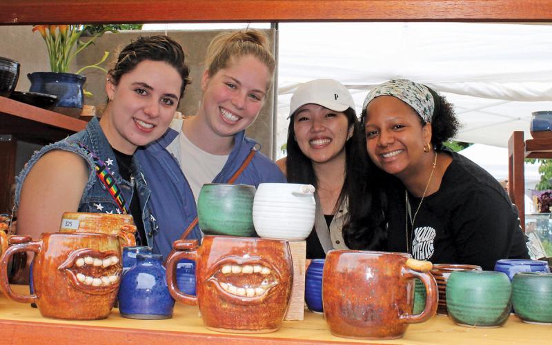 Jainara Gallardo, Evelyn Guslin, Mary Simpson and Pao Zafra spent Saturday afternoon browsing through the many booths scattered across Kelsey Hutchinson Park in Highlands.