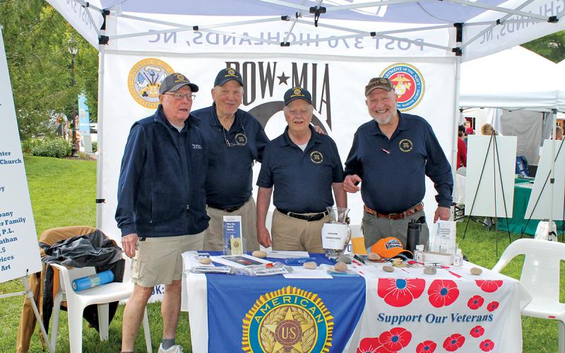 Chip Snyder, Bill Edwards, Zach Claxton and Bob Trescott of Highlands American Legion Post 370 socialized with visitors and each other.