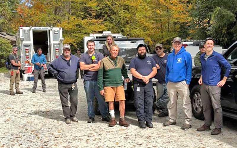Photo/Ned Neidhardt - Ned Neidhardt posted this picture on the Jackson County Emergency Management Facebook page saying his brother, Neil (in shorts), was the hiker rescued last week. “So grateful for the valiant efforts of all the search and rescue crews that worked throughout the night to find my brother.”