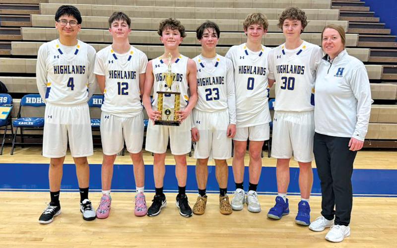 Highlands secured the Little Smoky Mountain Conference JV championship with a 41-34 win over Hiwassee Dam on Feb. 16.  |  Photo courtesy of Highlands School Booster Club