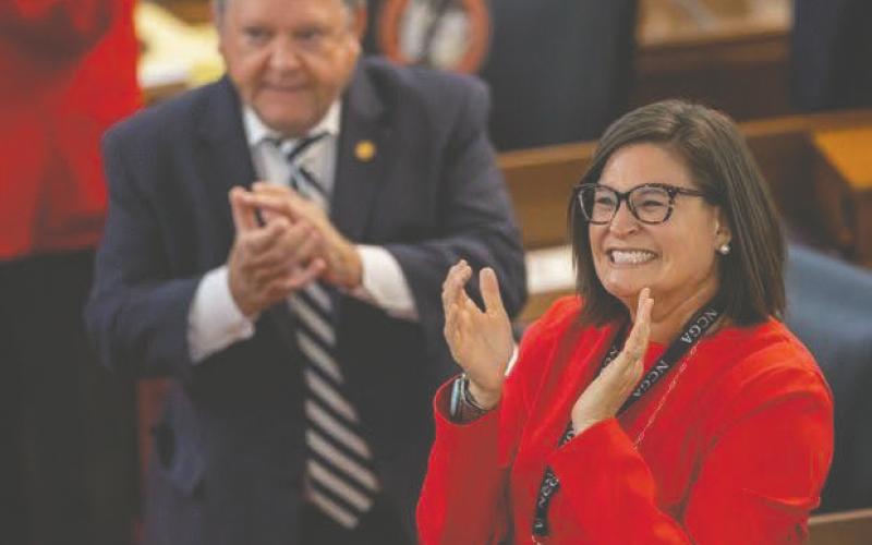 Anna Ferguson, a member of the Eastern Band of Cherokee Indians, was sworn in as a member of the North Carolina House of Representatives during a session in Raleigh, on Tuesday, April 21. She will represent District 119 and serve out the term of the late Rep. Mike Clampitt.