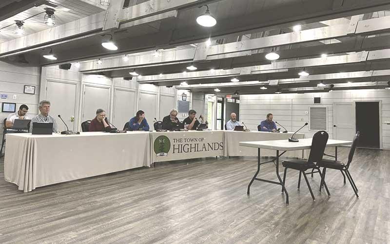 Photo by Mitch Stone - The Board of Commissioners hears from Town Attorney Nick Tosco on the proposed amendment to the solicitation ordinance.