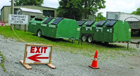 A temporary recycling and convenience center has been set up on Hale Ridge Road in Scaly Mountain while work is done to redesign and remodel the full time convenience center. The work is expected to take approximately four weeks to complete.