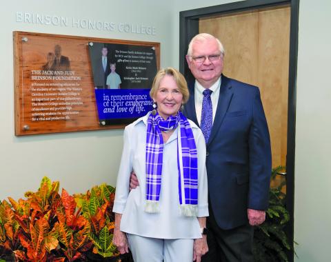 The WCU Honors College has been named for Jack and Judy Brinson, of Highlands.