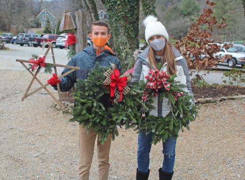 Carson and Allison Tolbert, of Fort Lauderdale, FL came to Glenville and Sawyer’s Tree Farm because they wanted the Christmas experience, and left with an assortment of wreaths.