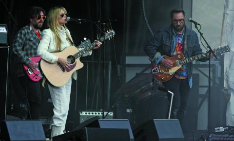 Shelly Colvin and her band played at the Bear Shadow music festival at Winfield Farm in Scaly Mountain on Friday night. The four-day festival was the first live music event many of the acts had played in more than a year due to the COVID-19 pandemic.