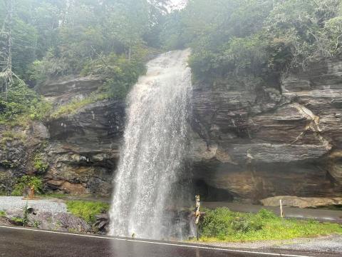 Photo by Dustin Hirschfeld A picture of Bridal Veil Falls during Tropical Storm Ida. 
