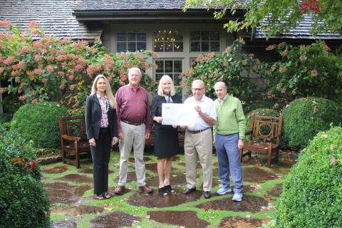Submitted Photo L-R Tara Southern, Tournament Administrator,  Earle Mauldin, Tournament Committee Member, Robin Tindall, HCHF Executive Director & CEO, Jim Santo, Tournament Co-Chair, Mike Campbell, Highlands Country Club President.