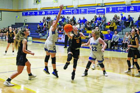 Photo by Christopher Lugo HHS senior Hayley Borino reached a milestone in her basketball career Tuesday night, 1,000 points. 