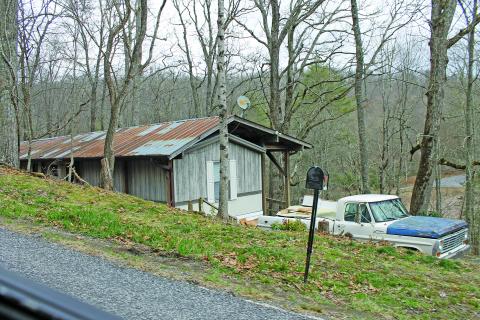 Photo by Christopher Lugo The mobile home Mark Meadows registered to vote at in Scaly Mountain. 