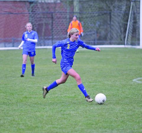 Photo by Christopher Lugo/Staff Highlands School junior Addie Westendorf had the first goal of the night against Rabun County on Friday. 