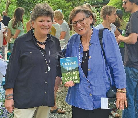 Georgann Eubanks, author (left) and Donna Campbell, photographer following a recent Zahner Lecture.