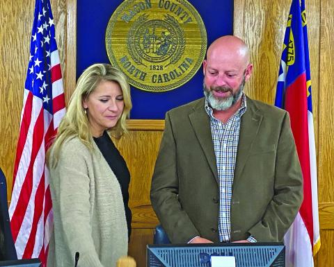 Allison Tate joined her husband commissioner Jim Tate to adjourn the board’s November meeting, his last.