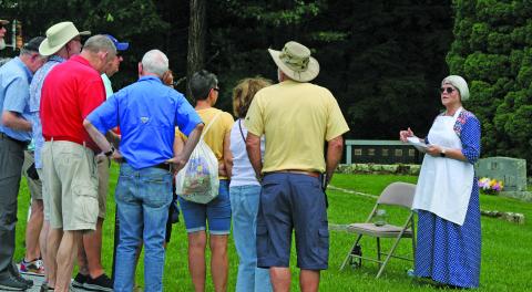 History buffs made their way through Highlands Memorial Park on Friday and Saturday as part of the “Walk in the Park” fundraiser hosted by the Highlands Historical Society. Local actors portrayed famous Highlanders from several generations since the town’s founding.