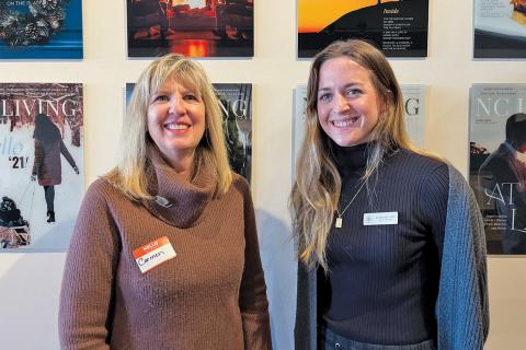 Submitted photo - Carmen Waite, CEO of Boys & Girls Club of the Plateau, stands beside Caroline Cox, Programs Director of The Literacy & Learning Council, after both spoke about early childhood care at a Highlands Chamber chat.