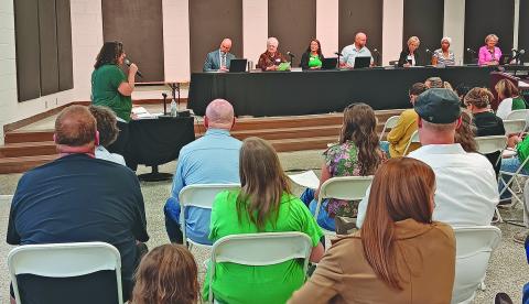 The Jackson County Board of Education was greeted by a capacity crowd at Blue Ridge School for its September meeting on Tuesday.