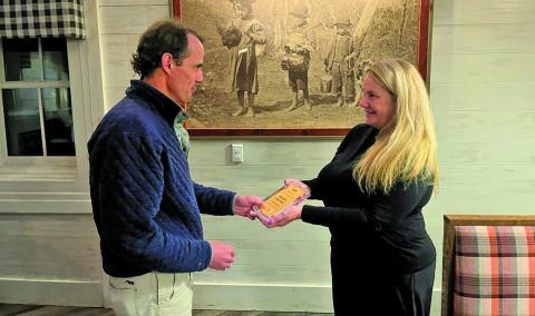 The Cashiers Chamber of Commerce handed out the Spirit of Community awards during a ceremony at Happ’s Place. Paul Robshaw  of Vision Cashiers received the “Evergreen Award.” Kurt Pusch, of Summit Charter School, was named “Educator of the Year.”