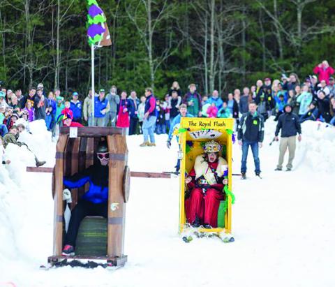 Sapphire Valley Ski Resort’s annual outhouse races have become a popular Jackson County winter attraction.