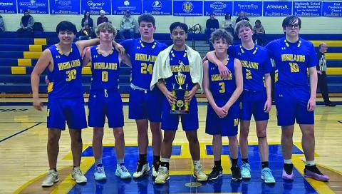 Highlands’ junior varsity boys basketball team took home the championship trophy at the Little Smoky Mountain 1-A Conference tournament.
