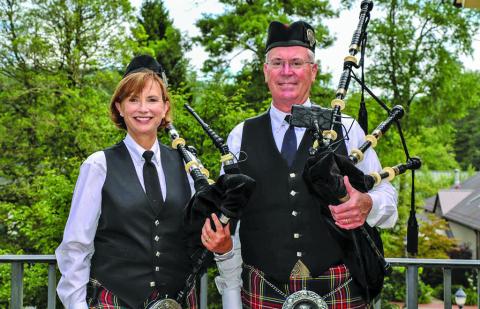 Musicians Margaret Tooke and Glenn Morris will bring the sounds of traditional bagpipes to locations around Highlands throughout the high-tourism season.