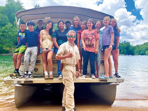 Captain Mark Wise from Scenic Waterfall Tours and the Friends of Lake Glenville teamed up to treat a group of kids from the Boys and Girls Club to an afternoon on Lake Glenville.
