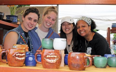 Jainara Gallardo, Evelyn Guslin, Mary Simpson and Pao Zafra spent Saturday afternoon browsing through the many booths scattered across Kelsey Hutchinson Park in Highlands.
