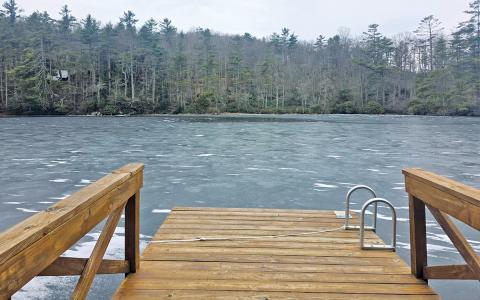 Lake Sequoyah frozen over on Jan. 24 amid freezing temperatures.  |  Photo courtesy of Angelia Coleman