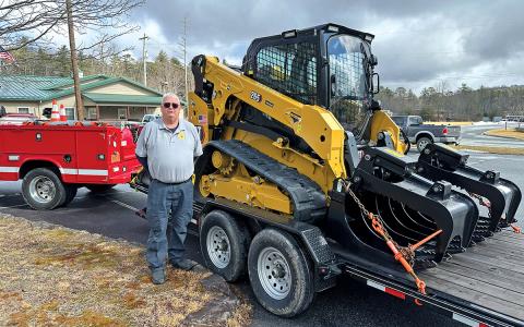 The CAT 365 skid steer, which cost $114,000, is Chief Dillard’s favorite piece of new equipment at the Cashiers-Glenville Fire Department.