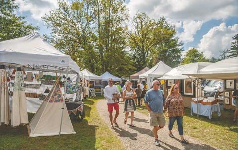 Photo courtesy of The Village Green of Cashiers - The Village Green typically hosts The Cashiers Valley Leaf Festival each year, featuring 100 artisan vendors who sell handcrafted wood, pottery, jewelry and other fine arts.