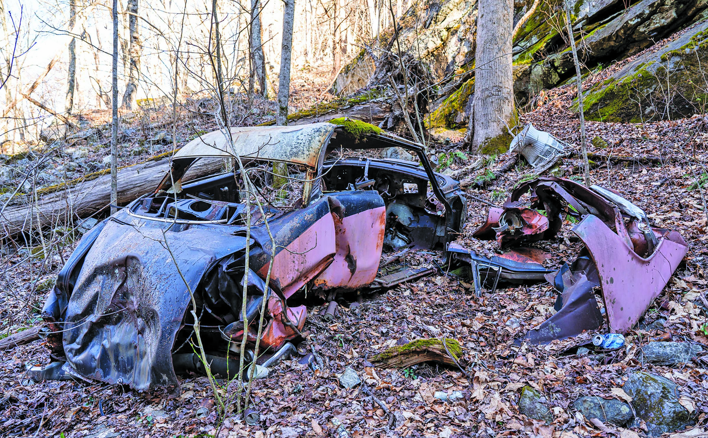 Photo by Eric Haggart One of the wrecked vehicles Eric Haggart found in the Cullasaja Gorge. 