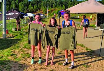 Highlands volleyball players India Clark, Tessa Wisniewski and Jordan Carrier won a three-on-three volleyball tournament on July 11 in Greenville, South Carolina.