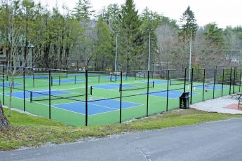 Photo by Christopher Lugo/Staff The new pickleball courts at Highlands Recreation Park will now have lights for longer hours of play during the day. 