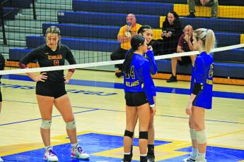 South Stokes eliminated Highlands from the state volleyball playoffs with a three-set victory on Tuesday night.