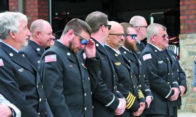 Members of Highlands Fire and Rescue turned out in their formal uniforms for the dedication and grand opening of the new fire station on Franklin Road on Friday afternoon.