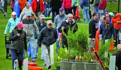 Hundreds of green thumbs flocked to the annual Mountain Garden Club plant sale on Saturday morning at the town baseball field.