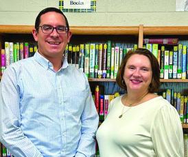 Submitted photo Brian Aulisio was named the 2023 teacher of the year, and April Getz was named the 2023 support person of the year, at Highlands School.