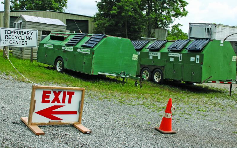 A temporary recycling and convenience center has been set up on Hale Ridge Road in Scaly Mountain while work is done to redesign and remodel the full time convenience center. The work is expected to take approximately four weeks to complete.