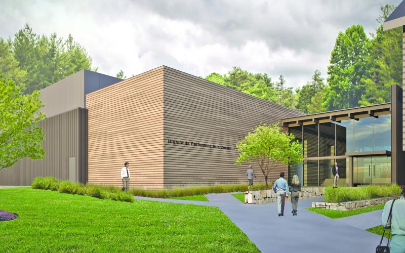 This artists rendering shows what an expanded Highlands Performing Arts Center may look like once the project is complete.