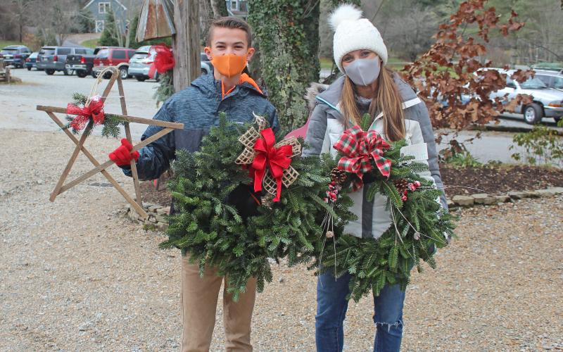 Carson and Allison Tolbert, of Fort Lauderdale, FL came to Glenville and Sawyer’s Tree Farm because they wanted the Christmas experience, and left with an assortment of wreaths.