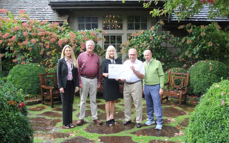 Submitted Photo L-R Tara Southern, Tournament Administrator,  Earle Mauldin, Tournament Committee Member, Robin Tindall, HCHF Executive Director & CEO, Jim Santo, Tournament Co-Chair, Mike Campbell, Highlands Country Club President.