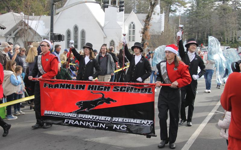 Photo by Christopher Lugo/Staff The Franklin High School marching band participated in the Highlands parade. 