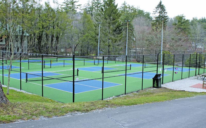 Photo by Christopher Lugo/Staff The new pickleball courts at Highlands Recreation Park will now have lights for longer hours of play during the day. 