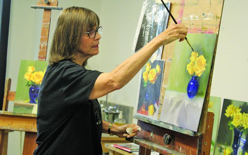Award winning artist Pat Fiorello spent three days teaching the intricacies of oil painting at The Bascom in Highlands from Aug. 10-12.