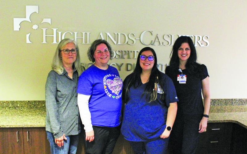 Highlands-Cashier Hospital is recognizing nurses, including Tracy Jernigan, Stephanie Mallonee, Kimberly Townsend, and Diana Shane, for all of their hard work in making patients lives better. Not pictured is Sarah Pennington.